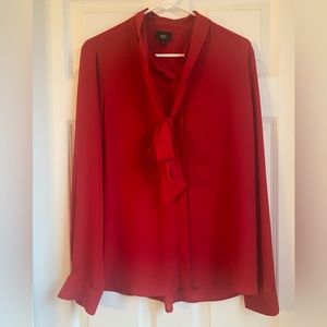 Wassino Women’s Long Sleeve Blouse with Lovely Bow to Tie, Size M.